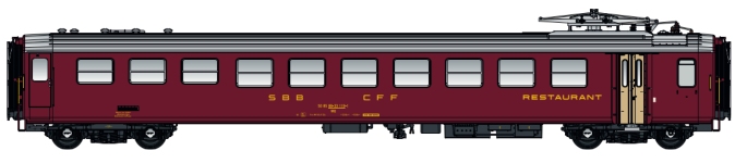 LS Models LS47271AC - H0 - Speisewagen EW I, SBB, Ep. IV - AC